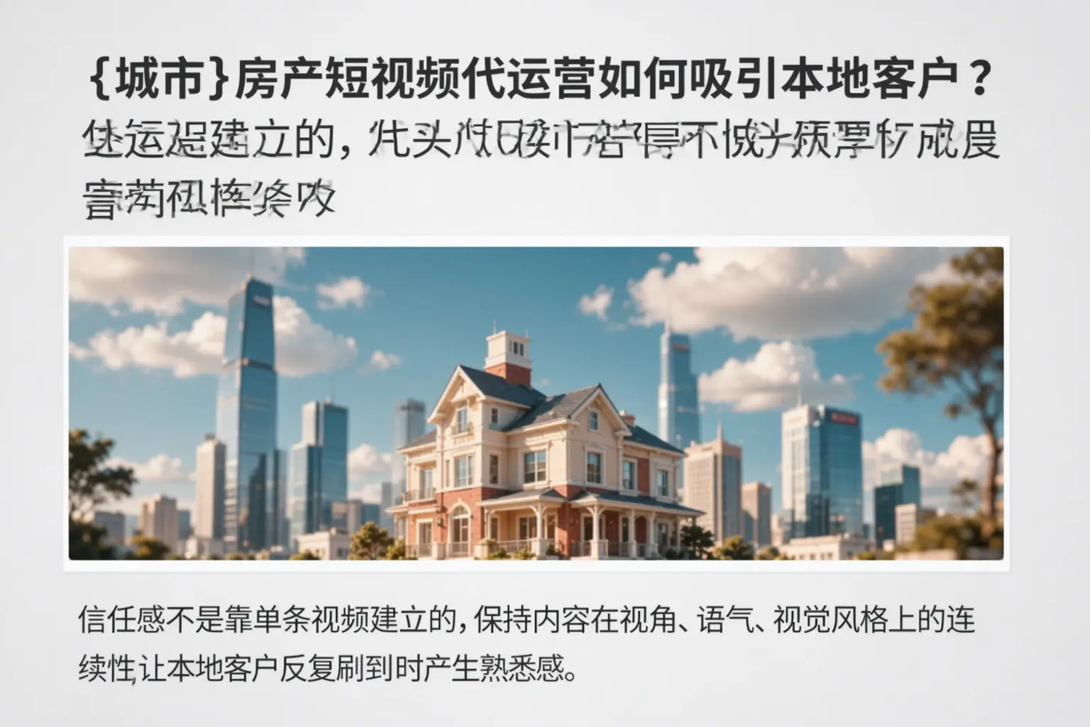 龙湾房产短视频代运营如何吸引本地客户？